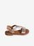 Hook-&-Loop Leather Sandals for Children, Designed for Autonomy gold - vertbaudet enfant 