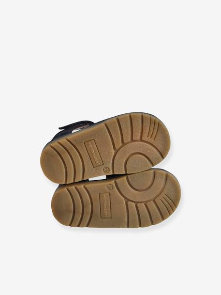 Sandales bébé cuir à scratchs fermées acajou+marine+or+rose - vertbaudet enfant 