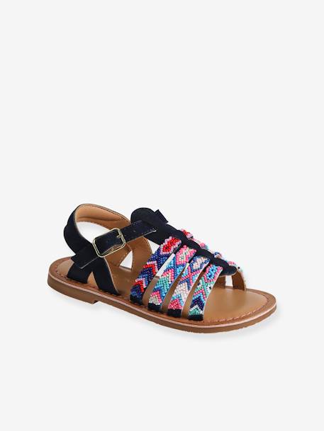 Leather Sandals for Children, Designed for Autonomy set blue - vertbaudet enfant 