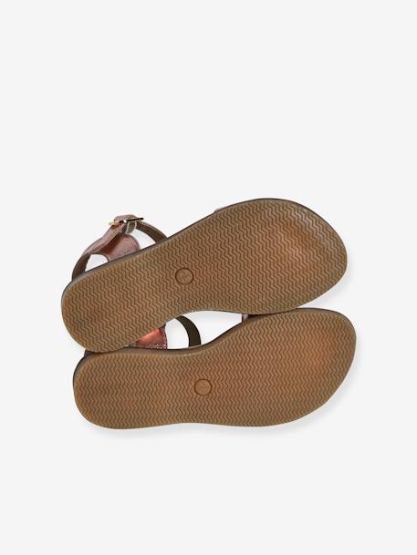 Leather Sandals for Children, Designed for Autonomy ochre - vertbaudet enfant 