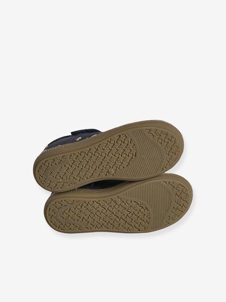 Leather Ballerina Pumps for Children, Designed for Autonomy printed blue - vertbaudet enfant 