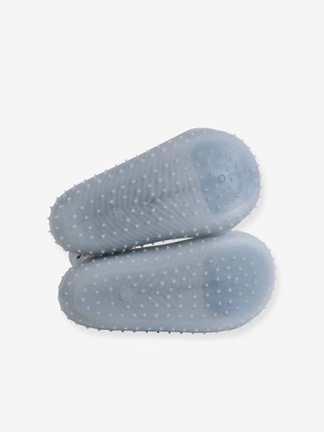 Chaussons-chaussettes enfant antidérapants bleu grisé+gris chiné - vertbaudet enfant 