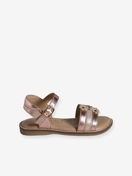 Leather Sandals for Children, Designed for Autonomy ochre - vertbaudet enfant 