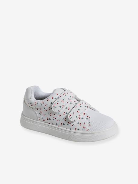 Trainers with Hook-and-Loop Straps for Girls printed white - vertbaudet enfant 