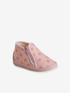 Zipped Slippers in Canvas for Babies  - vertbaudet enfant