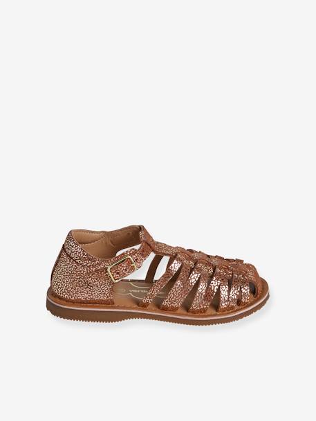 Sandales fermées cuir enfant collection maternelle ocre - vertbaudet enfant 