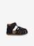 Sandales bébé cuir à scratchs fermées acajou+marine+or+rose - vertbaudet enfant 