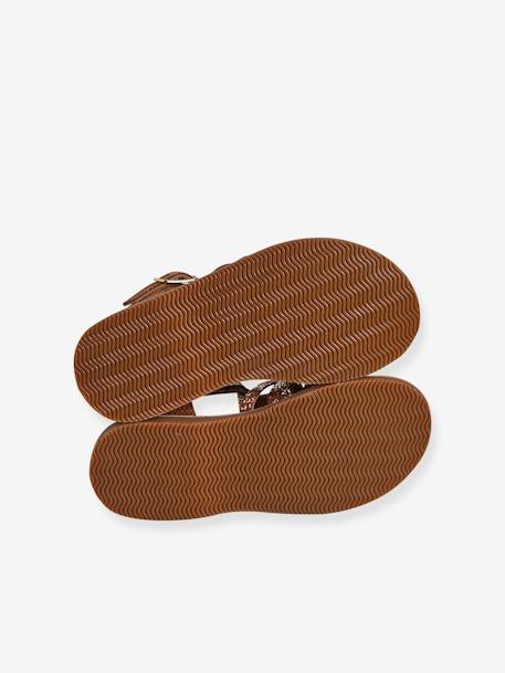 Closed Leather Sandals for Children, Designed for Autonomy ochre - vertbaudet enfant 