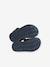 Closed Leather Sandals with Buckle for Babies brown+navy blue - vertbaudet enfant 
