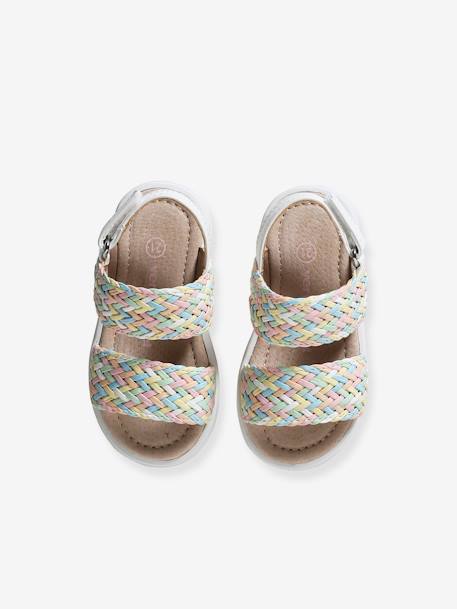 Sandales lumineuses scratchées bébé multicolore - vertbaudet enfant 
