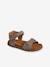 Leather Hook-&-Loop Sandals for Children, Designed for Autonomy khaki+navy blue+sandy beige - vertbaudet enfant 
