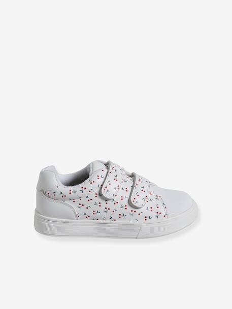 Trainers with Hook-and-Loop Straps for Girls printed white - vertbaudet enfant 