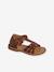 Hook-and-Loop Leather Sandals for Children, Designed for Autonomy brown - vertbaudet enfant 