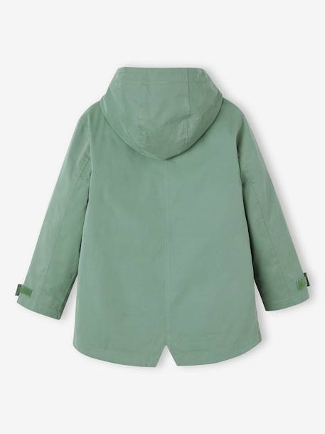 Parka garçon 3 en 1 mi-saison doudoune sans manches amovible marine+vert sauge - vertbaudet enfant 
