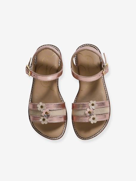 Leather Sandals for Children, Designed for Autonomy ochre - vertbaudet enfant 