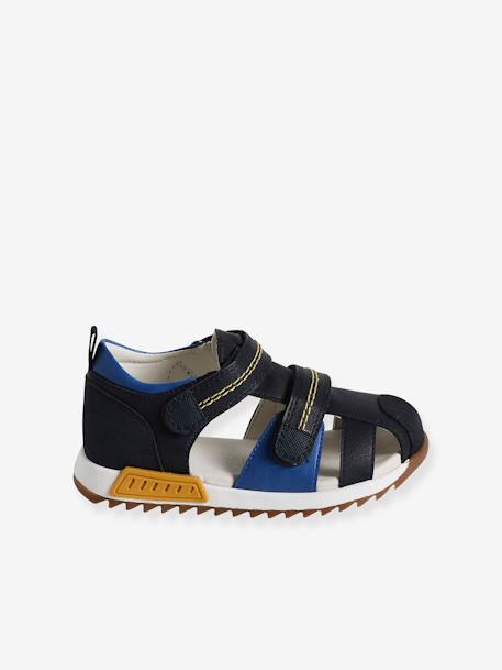 Sandals with Hook-&-Loop Straps for Children, Designed for Autonomy set blue - vertbaudet enfant 