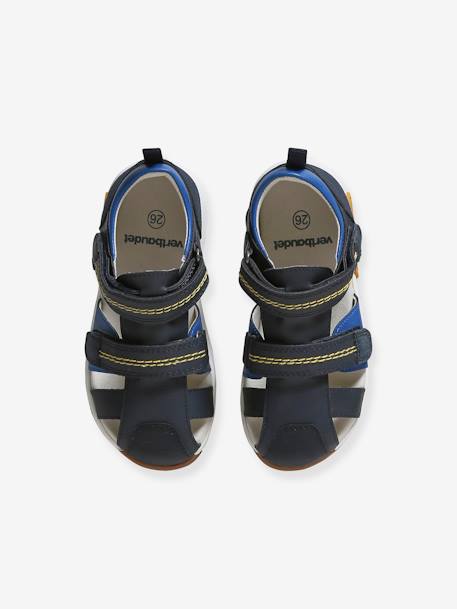 Sandals with Hook-&-Loop Straps for Children, Designed for Autonomy set blue - vertbaudet enfant 