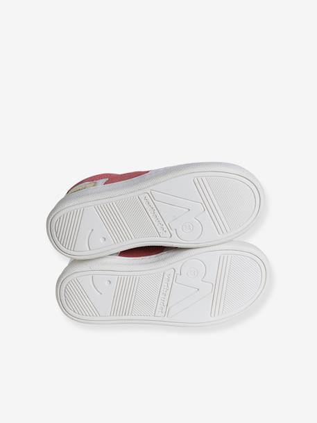 Leather Trainers for Girls, Designed for Autonomy set pink - vertbaudet enfant 