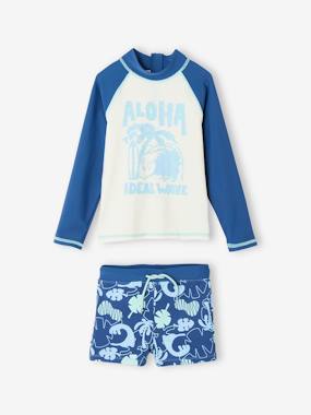 Ensemble de bain garçon T-shirt anti-UV + boxer - vertbaudet enfant Garçon-Ensemble de bain garçon T-shirt anti-UV + boxer