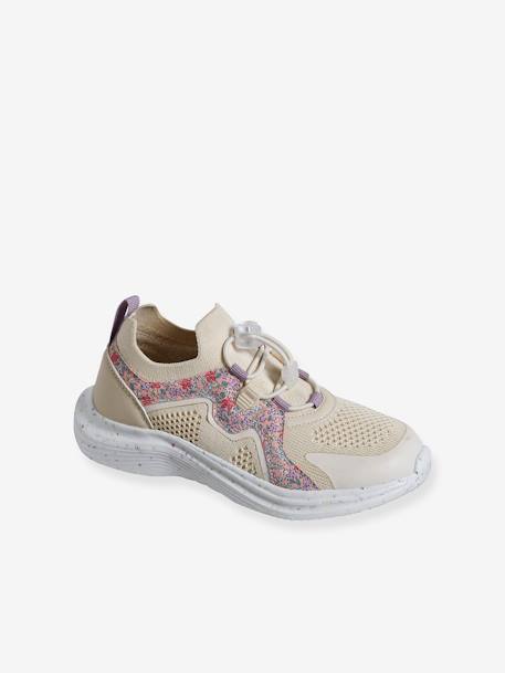 Elasticated Sports Trainers with Thick Sole for Girls set beige - vertbaudet enfant 