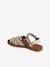 Leather Sandals with Hook-&-Loop Straps for Children ecru+gold - vertbaudet enfant 