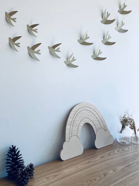 Wall Hanging Paper Swallows, by LES PETITES HIRONDELLES gold - vertbaudet enfant 