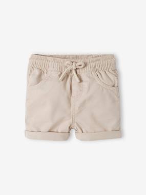 Twill Shorts with Elasticated Waistband, for Baby Boys  - vertbaudet enfant