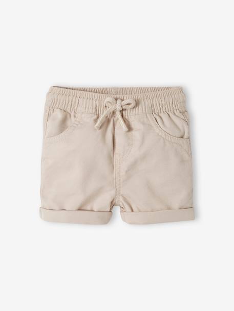 Twill Shorts with Elasticated Waistband, for Baby Boys beige+Brown+Grey Anthracite - vertbaudet enfant 