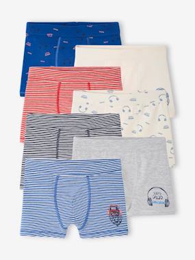 Pack of 7 "Bear" Stretch Boxers in Organic Cotton for Boys  - vertbaudet enfant