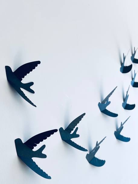Wall Hanging Paper Swallows, by LES PETITES HIRONDELLES black - vertbaudet enfant 