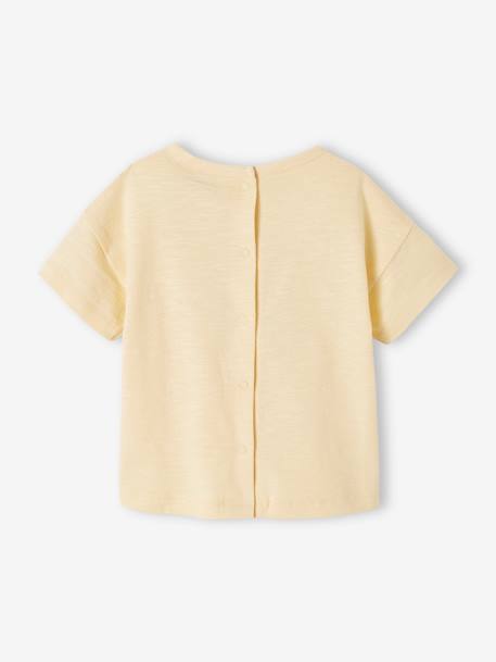 T-shirt bébé à motif en coton bio manches courtes beige+jaune pâle+vert d'eau - vertbaudet enfant 