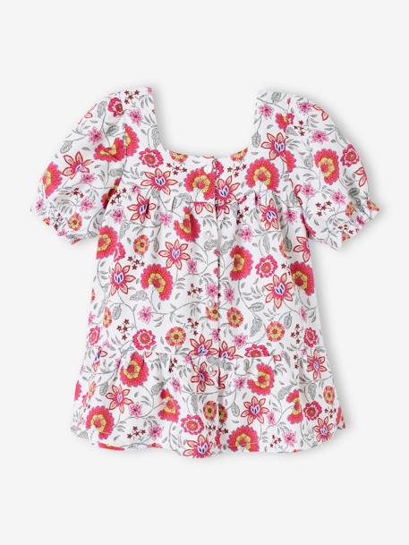 Floral Dress with Ruffles for Babies ecru - vertbaudet enfant 