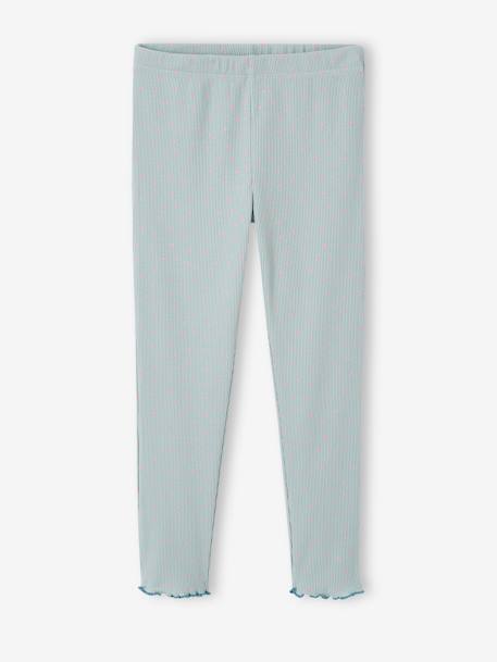 Pack of 2 Rib Knit Pyjamas with Flowers for Girls grey blue - vertbaudet enfant 