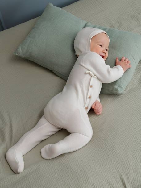 Newborn Combo: Jumpsuit & Beanie for Babies ecru - vertbaudet enfant 
