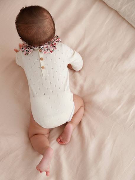 Barboteuse naissance et son bandeau écru - vertbaudet enfant 