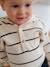 Striped Jumper with Hood, for Babies ecru - vertbaudet enfant 