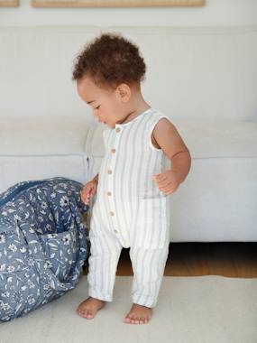 Cotton Gauze Jumpsuit for Newborns  - vertbaudet enfant