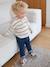Striped Jumper with Hood, for Babies ecru - vertbaudet enfant 
