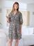 Short, Floral Cotton Dress, Maternity & Nursing Special printed grey - vertbaudet enfant 