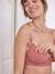 Padded, Very Soft-to-the-Touch Bra, Nursing Special old rose+white - vertbaudet enfant 