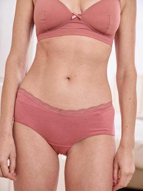 Padded, Very Soft-to-the-Touch Bra, Nursing Special old rose+white - vertbaudet enfant 