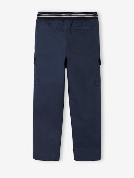Pantalon style cargo facile à enfiler garçon bleu nuit+sable - vertbaudet enfant 