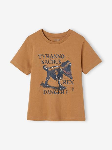 Dinosaur T-Shirt for Boys cappuccino+grey blue - vertbaudet enfant 