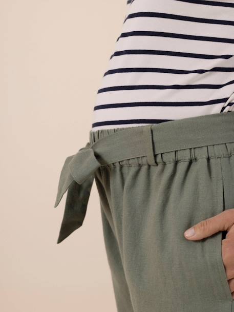 Linen Trousers for Maternity, Ali by ENVIE DE FRAISE khaki - vertbaudet enfant 