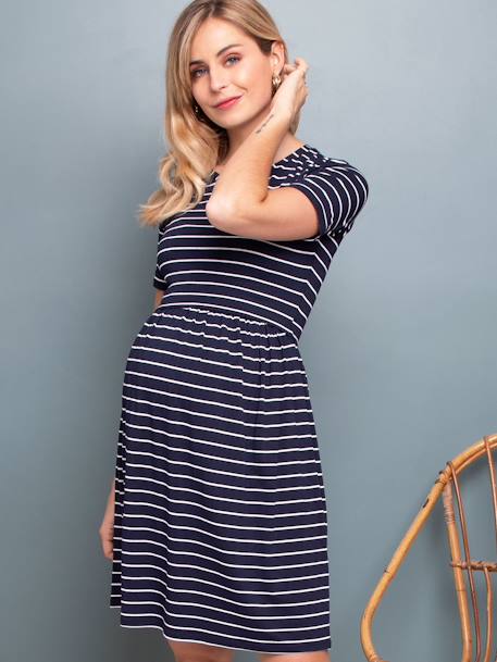 Dress for Maternity, Limbo by ENVIE DE FRAISE striped navy blue - vertbaudet enfant 