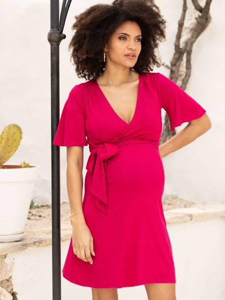 Maternity Dress, Resa by ENVIE DE FRAISE raspberry pink - vertbaudet enfant 