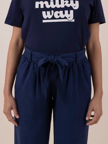 Linen Trousers for Maternity, Ali by ENVIE DE FRAISE navy blue - vertbaudet enfant 