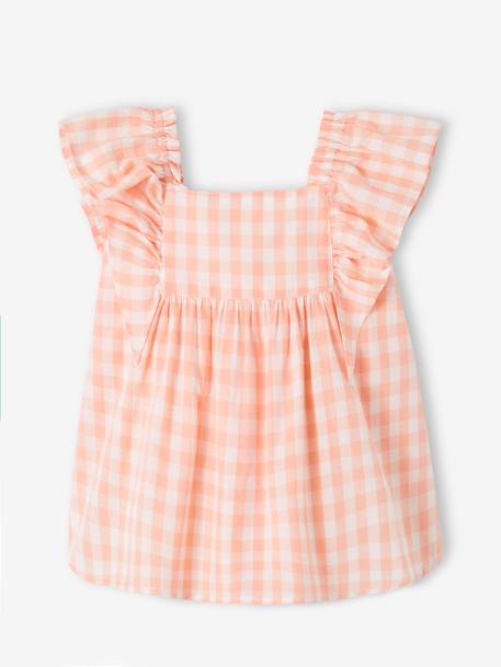 Dress with Ruffles for Babies chequered pink+printed pink - vertbaudet enfant 