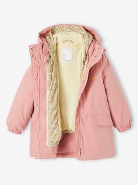 -3-in-1 Hooded Parks & Floral Removable Windcheater for Girls