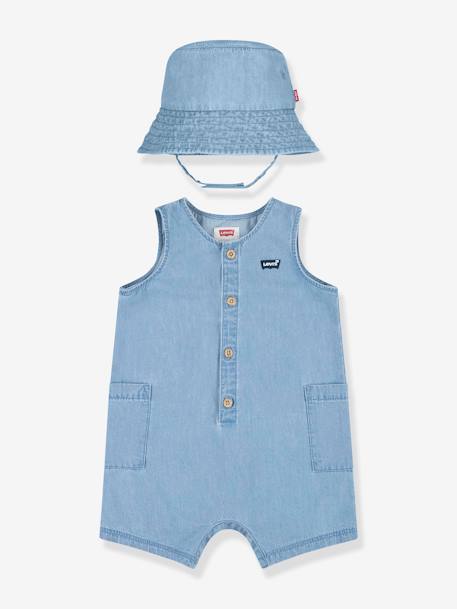 Jumpsuit + Bucket Hat Combo by Levi's® for Babies bleached denim - vertbaudet enfant 